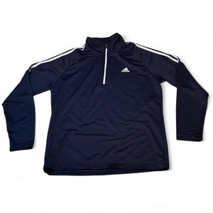 Adidas Navy Long Sleeve Pullover Quarter